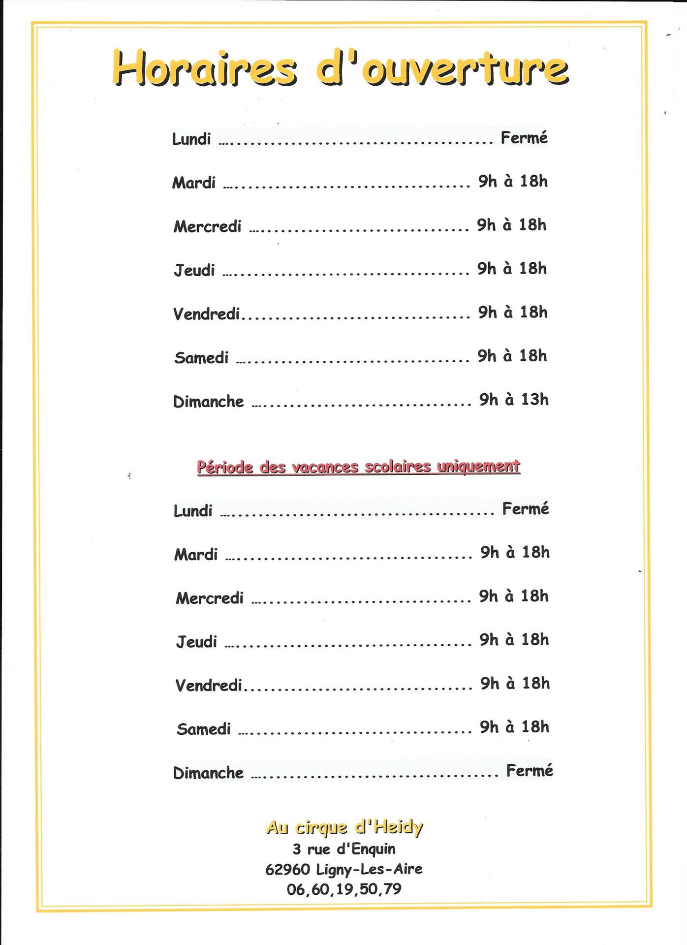 Scan horaires
