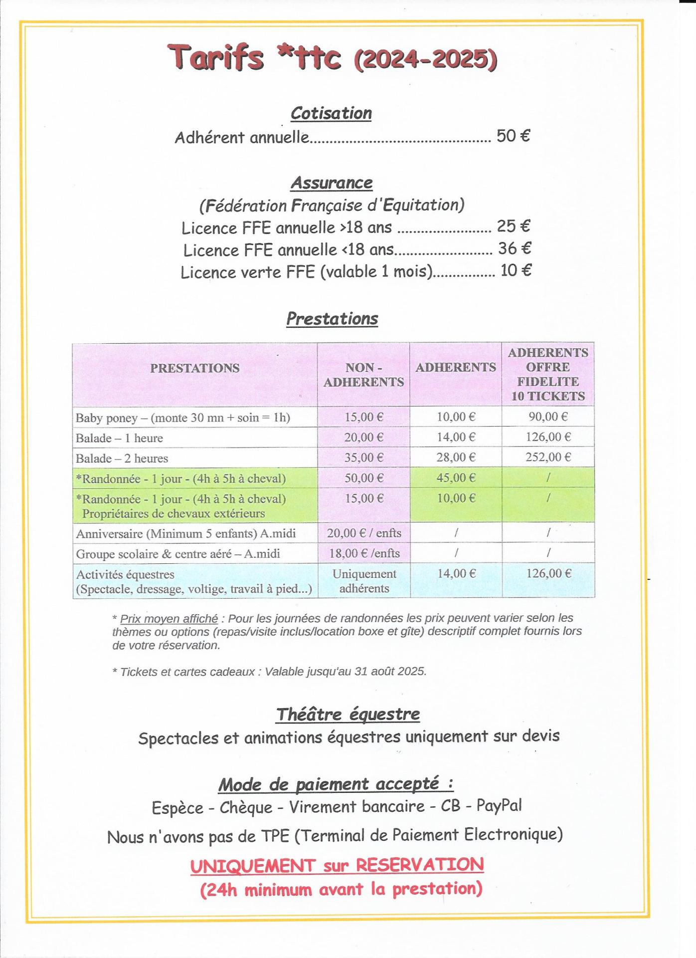 Scan tarifs 2024 2025